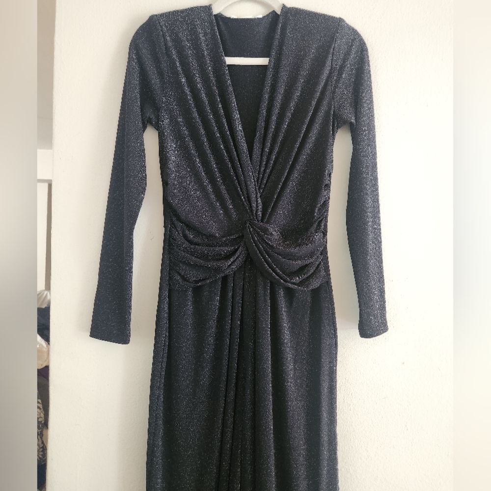 h&m glittery jumpsuit  with long sleeves black sz S,M,L,XL, XXL - Picture 4 of 16